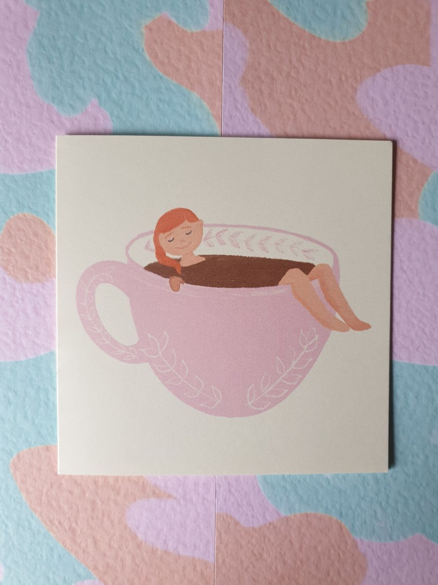 Teacup Bath Greetings Card