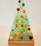  Fused glass Christmas tree in oak pot 