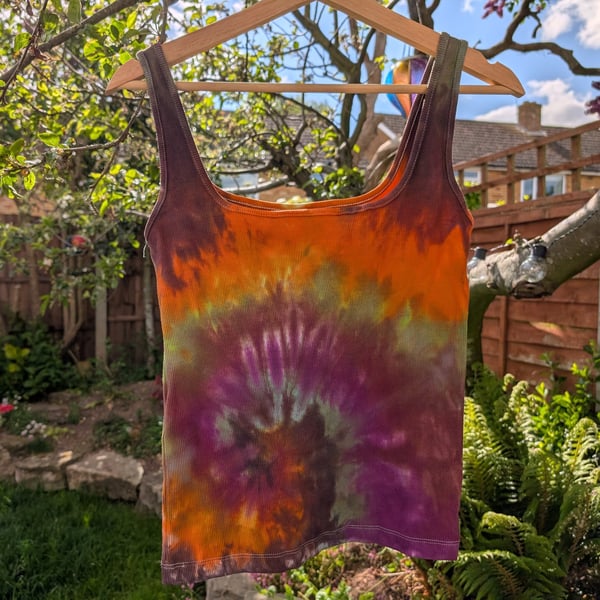 Tie dye cotton vest top (M 12-14)