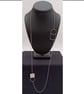 Recycled sterling silver double circle & square necklace - wire jewellery  - Image 5