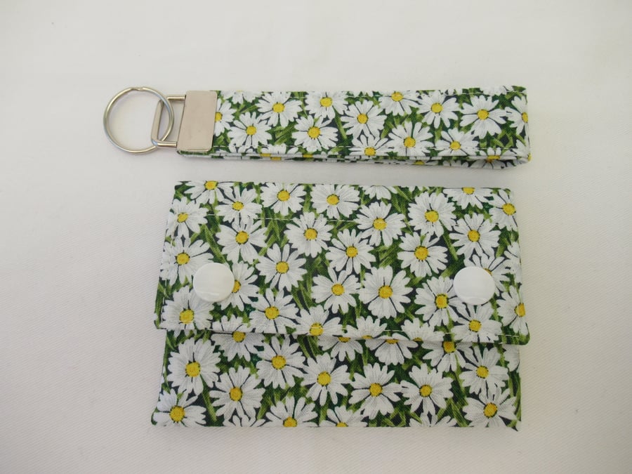 Fabric Wallet and Matching Key Fob Set