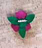 Three Roses in Dark Pink Felt Brooch, Large. - Image 2