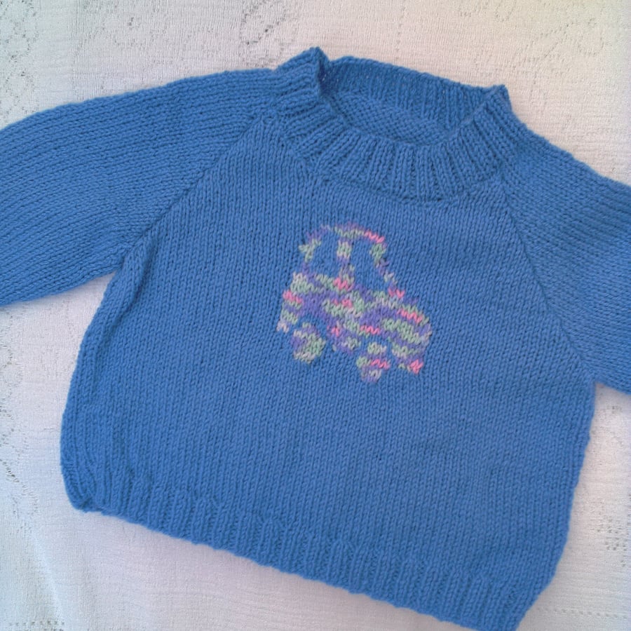 Boys Round Neck Jumper with a Car Motif, Baby Shower Gift, Custom Make, Jumper