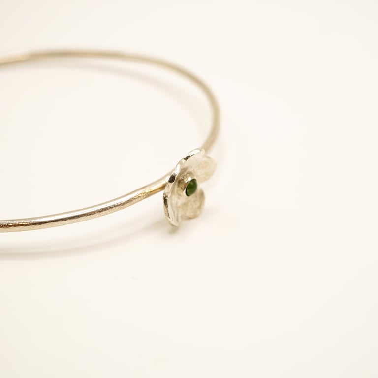 Jade Sterling Silver Bangle