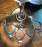Set of Six Wine Glass Markers with Silver Skater Girl Charms & Seed Beads - OOAK