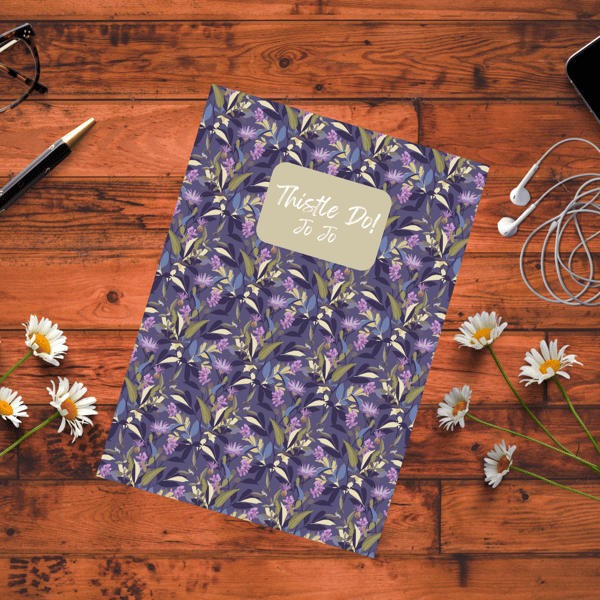 Thistle  Notebook, A6 Lined Pages personalised notebook