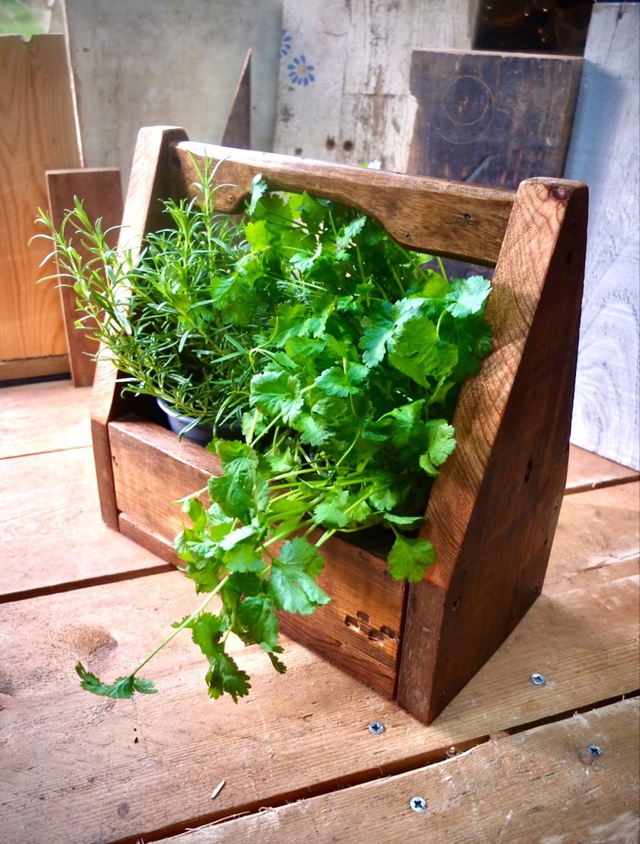 Reclaimed Wood Rustic Kitchen Caddy. 