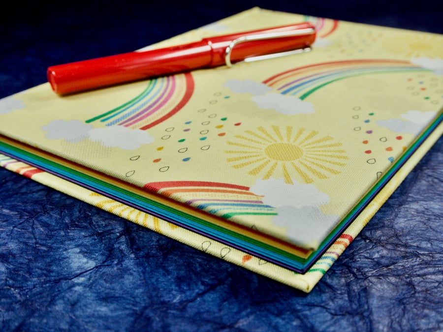 A5 Notebook with rainbow cover