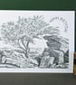 Sticks and Stones Pencil Art Card: Blank or Personalised A6-Size Greetings Card - Image 4