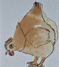 ACEO" Hey Chicken" an original teabag and watercolour artwork
