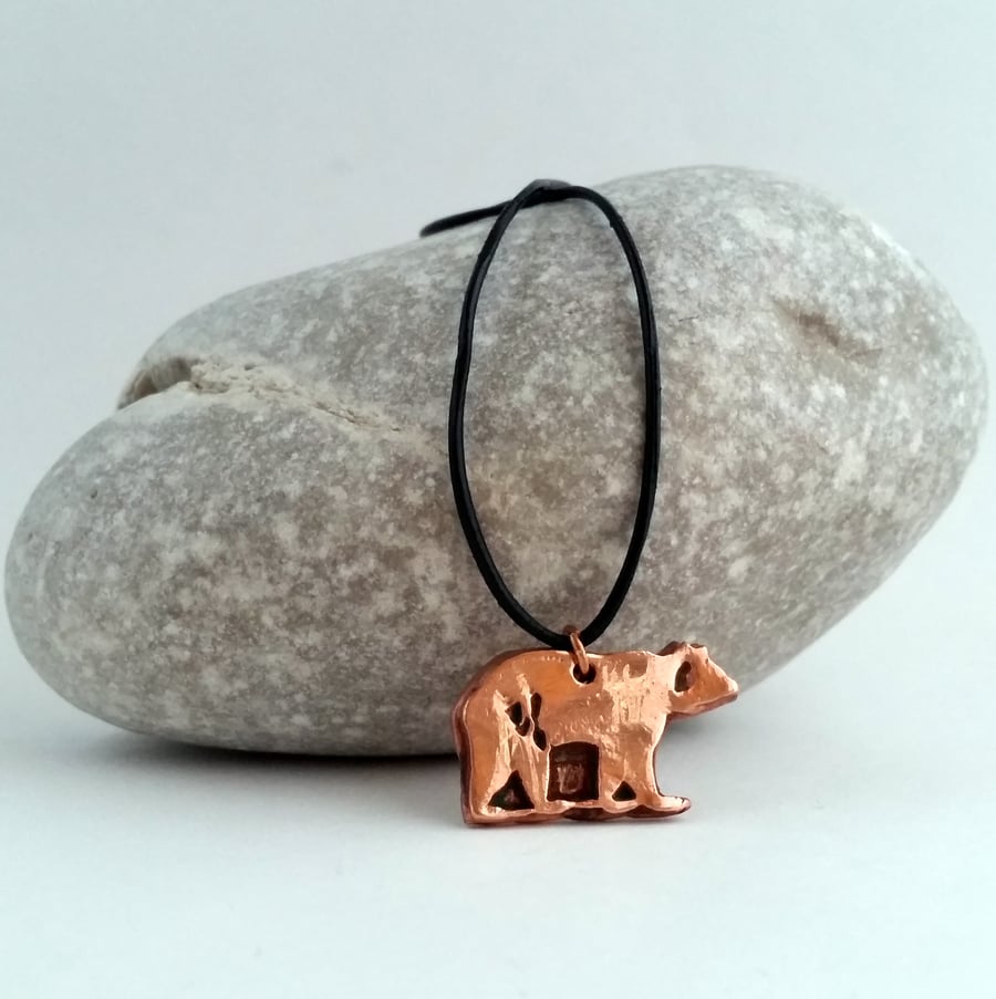 Copper Bear Necklace