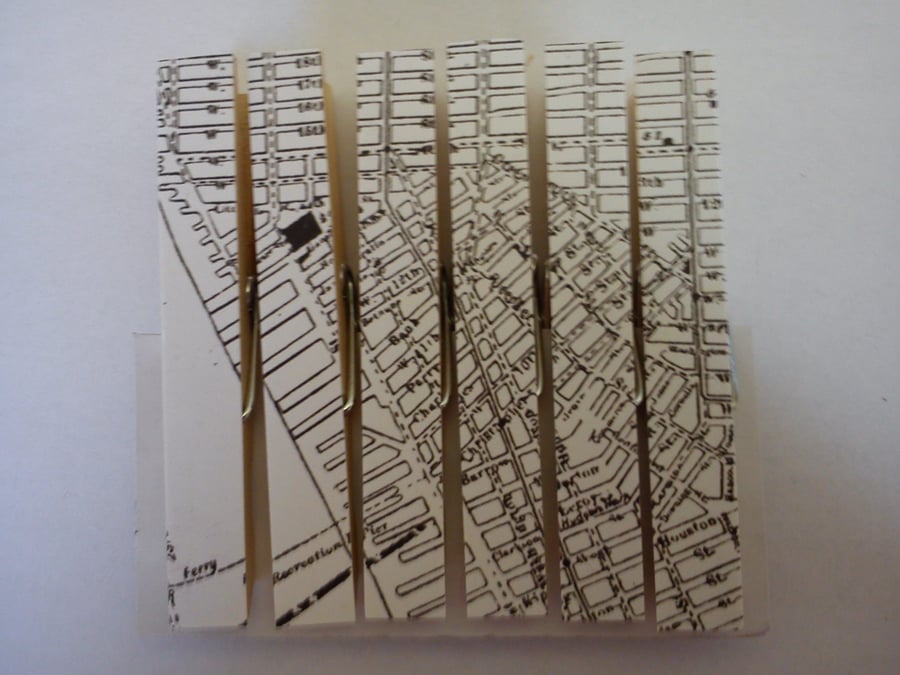 White Industrial Map magnetic pegs fridge magnets memo peg