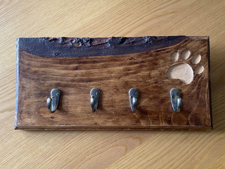 Live Edge Rustic Dog Lead Hooks