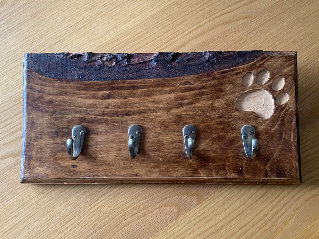 Live Edge Rustic Dog Lead Hooks