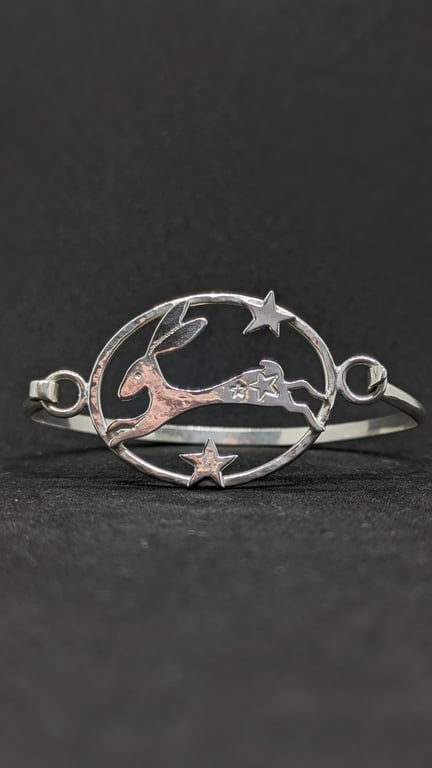 Hare bracelet, Sterling silver tension bracelet
