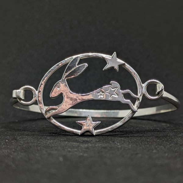 Hare bracelet, Sterling silver tension bracelet