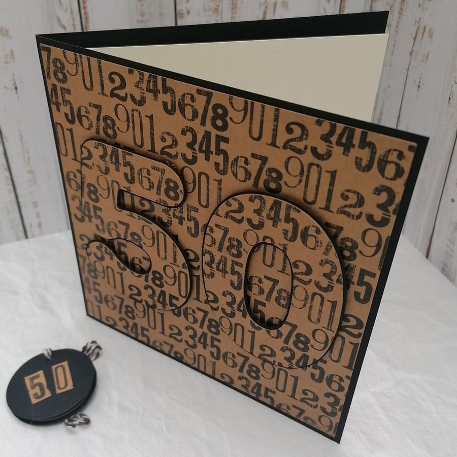 50th Birthday Card. Numbers