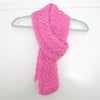 Candy Pink Lacy Hand Knitted Skinny Scarf