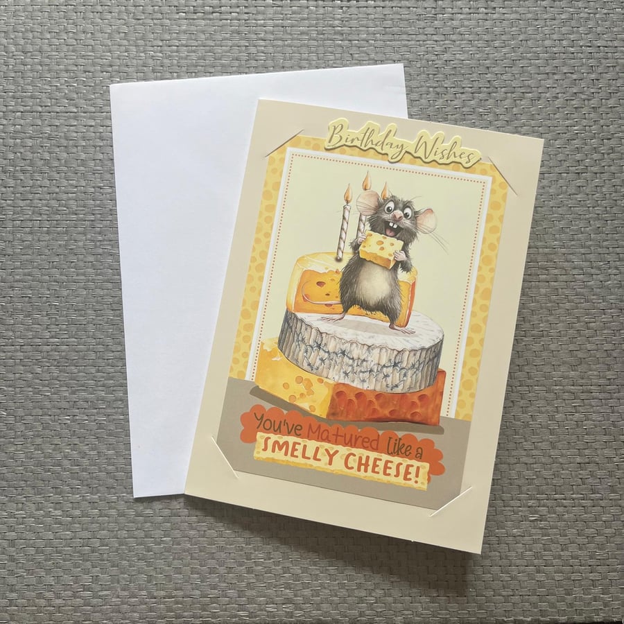 Smelly cheese birthday card