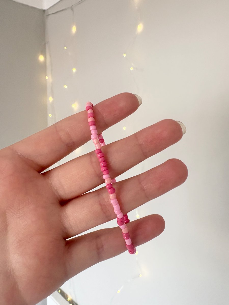 Image of Pink Single Seed Beaded Bracelet