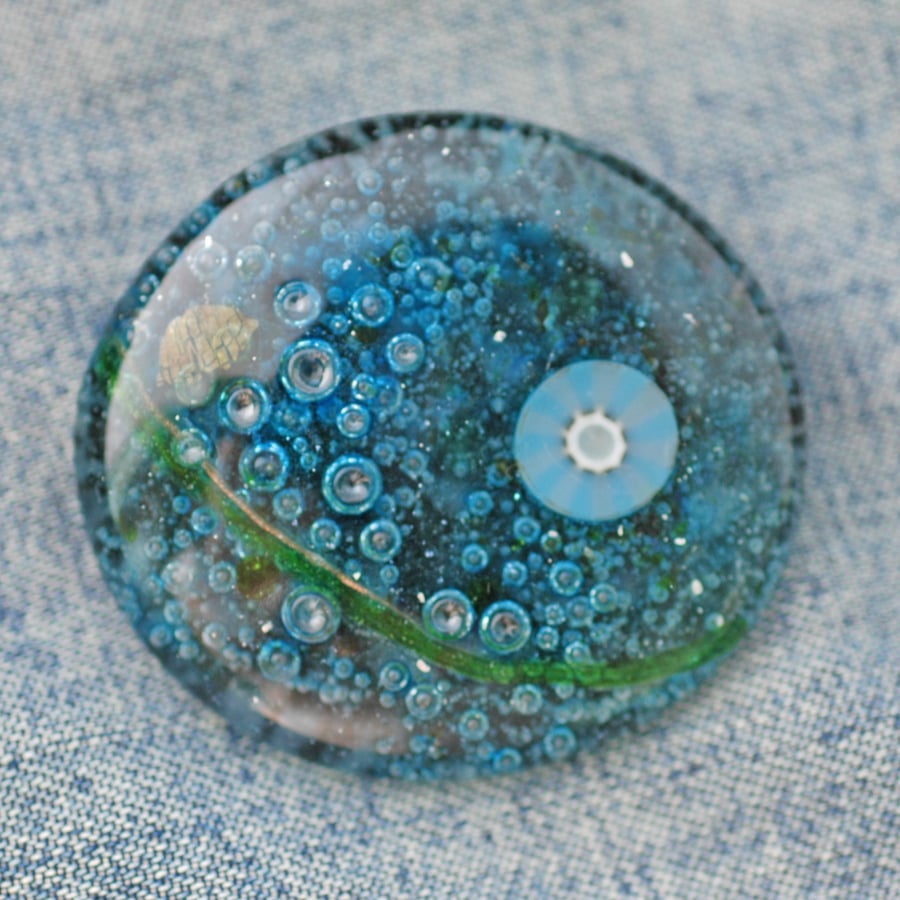 Fused Glass Underwater Brooch