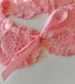 Pink Crochet Lace Collar, Handmade Detachable Floral Accessory with Satin Ribbon - Image 5