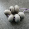 grey spacer lampwork glass beads