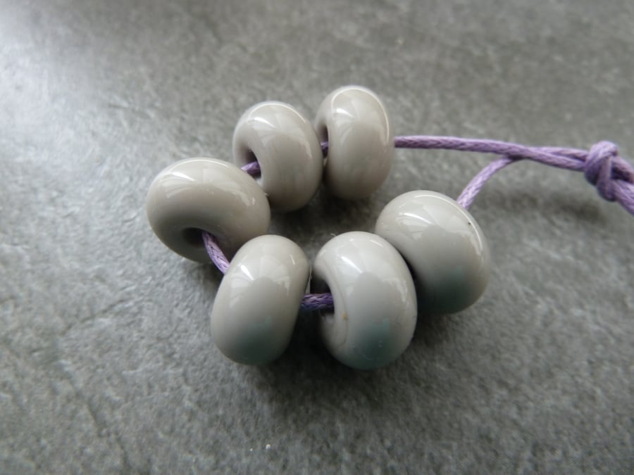 grey spacer lampwork glass beads