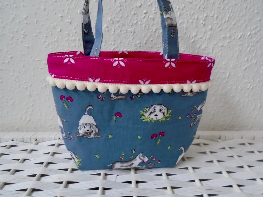 Kids Cotton  Handbag - Shopper - Dogs 