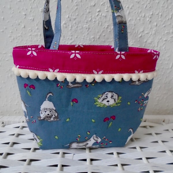 Kids Cotton  Handbag - Shopper - Dogs 