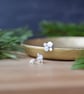 Sterling Silver Pebble Stud Earrings - Handmade Jewellery - Image 3
