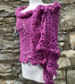 Handmade Shallow Triangle Wrap Lace Shawl Oversized Pink Cotton Scarf - Image 3