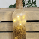 Decoupage Hedgehog Bottle Lamp with Jute Twine