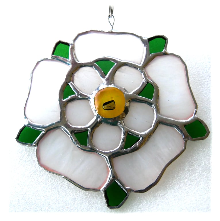 Yorkshire Rose Suncatcher Stained Glass