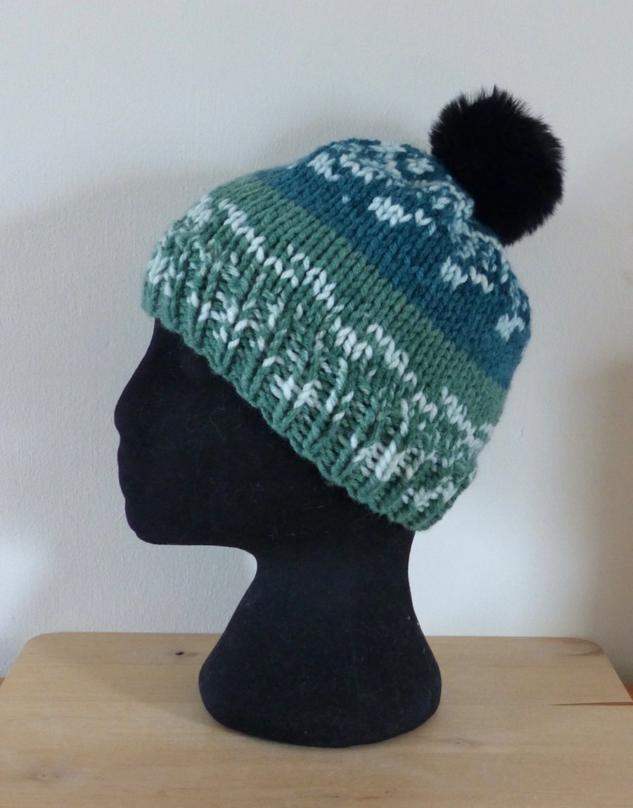 Knitted ' Nordic' Beanie Hat