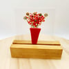 Fused Glass ‘Everlasting Flowers in a Vase’ Tile in a Wooden Stand