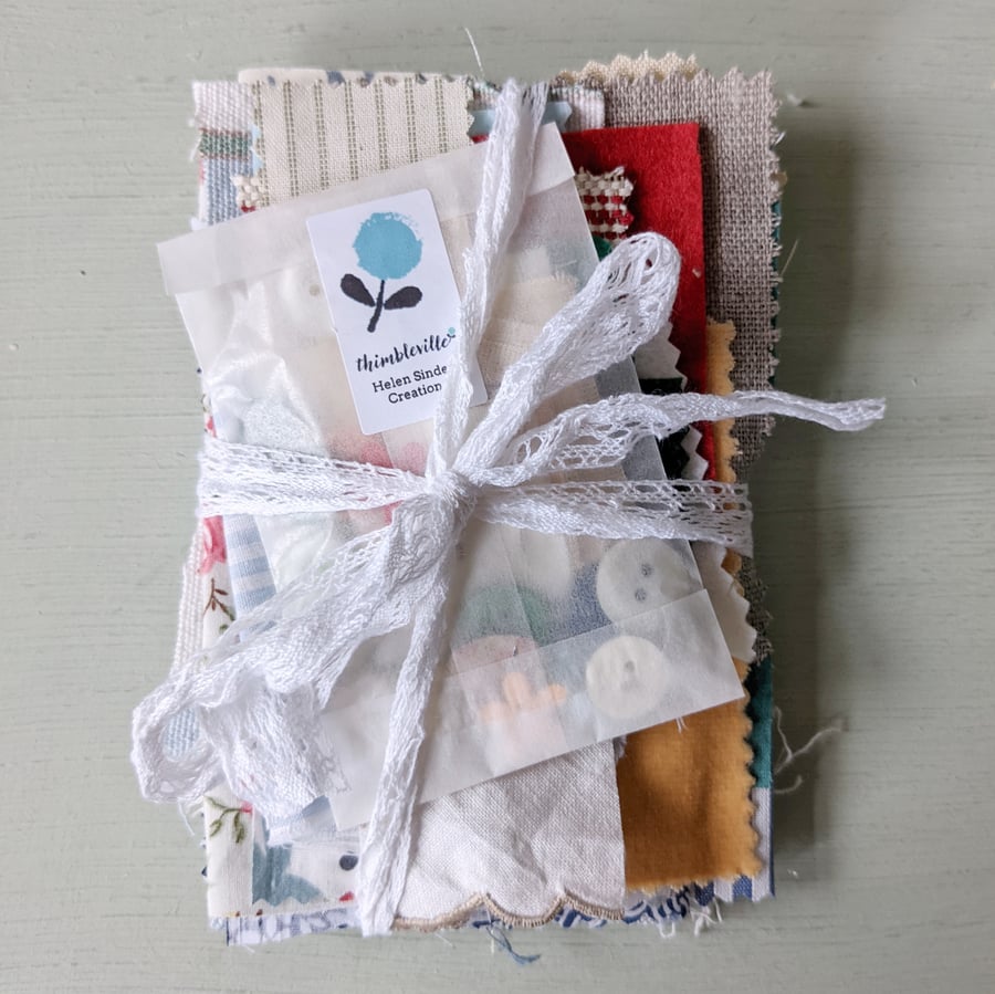 Be Mindful Slow Stitching Fabric and Buttons Bundle 