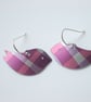 Bird earrings in pink and purple - Image 3