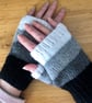 Fingerless Gloves, handknitted, monochrome - Image 1