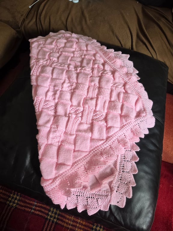 Hand knit Baby Blanket