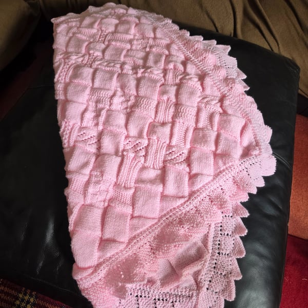 Hand knit Baby Blanket
