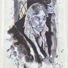 Expressive Portrait Art Print – Mixed Media Figurative Wall art