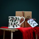 Christmas Holly Country Mug - Hand Painted