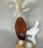 Wood Dried Flower Vase with Cutout Upcycled Reclaimed Wood Vase Dark Oak Finish - Image 9