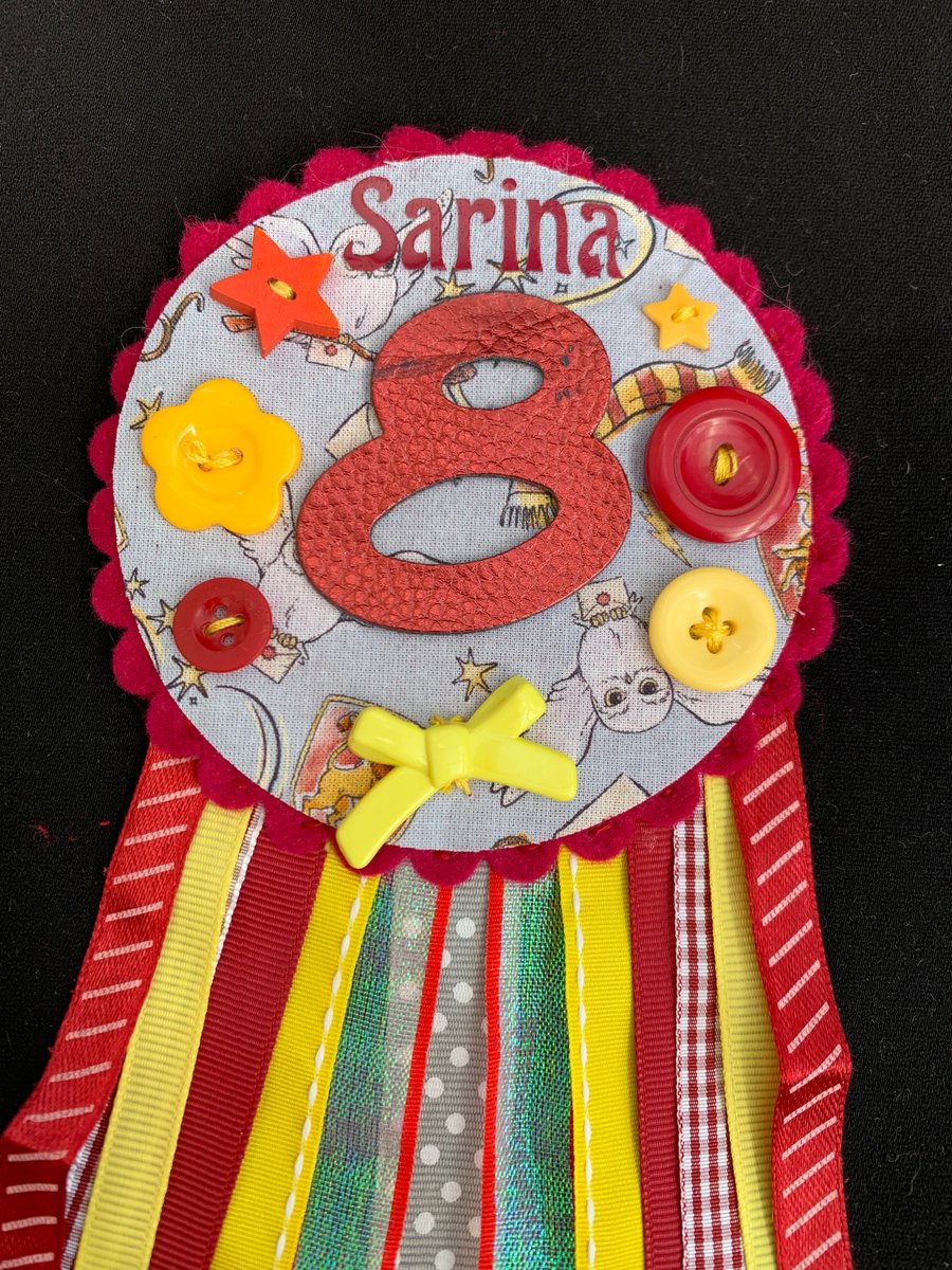 Birthday badge-Rosette Personalised - Harry potter inspired- Any age