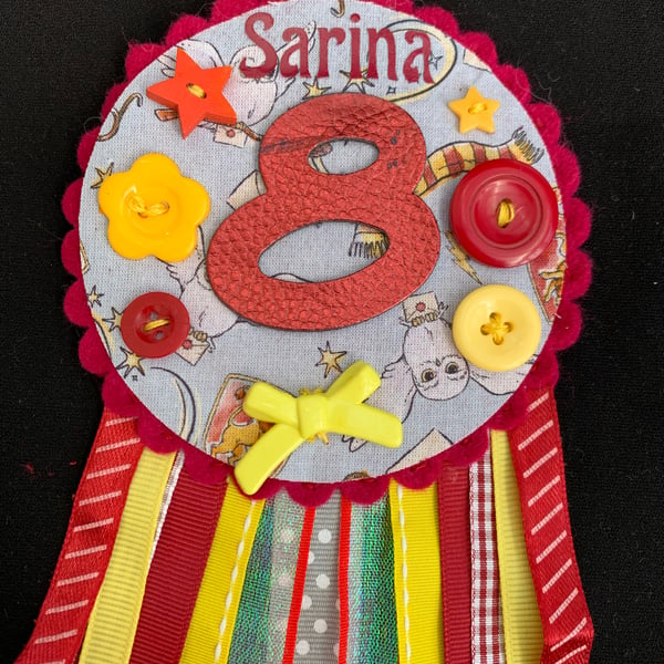 Birthday badge-Rosette Personalised - Harry potter inspired- Any age