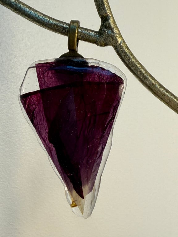Small Cornish poppy petal pendant 