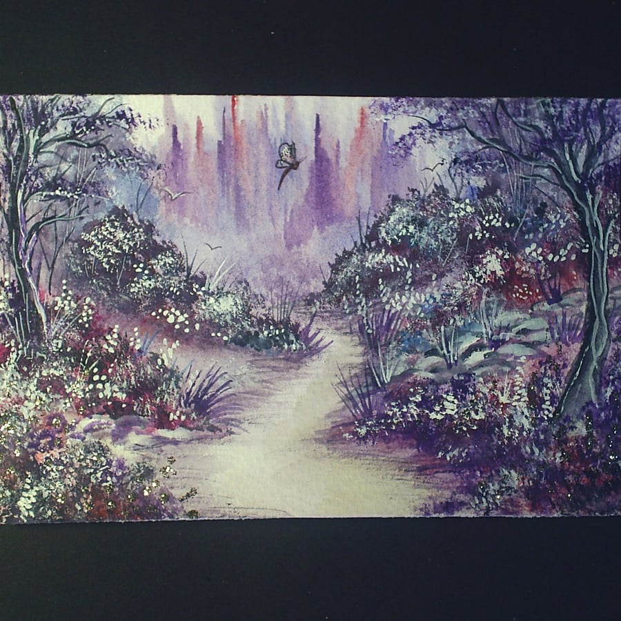 4x6 watercolour glitter fantasy painting
