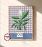 Peace Lily House Plant Cross Stitch Pattern (Needlepoint Compatible), Instant Do