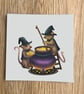 Witch Mice Square Post Card Print - Image 2